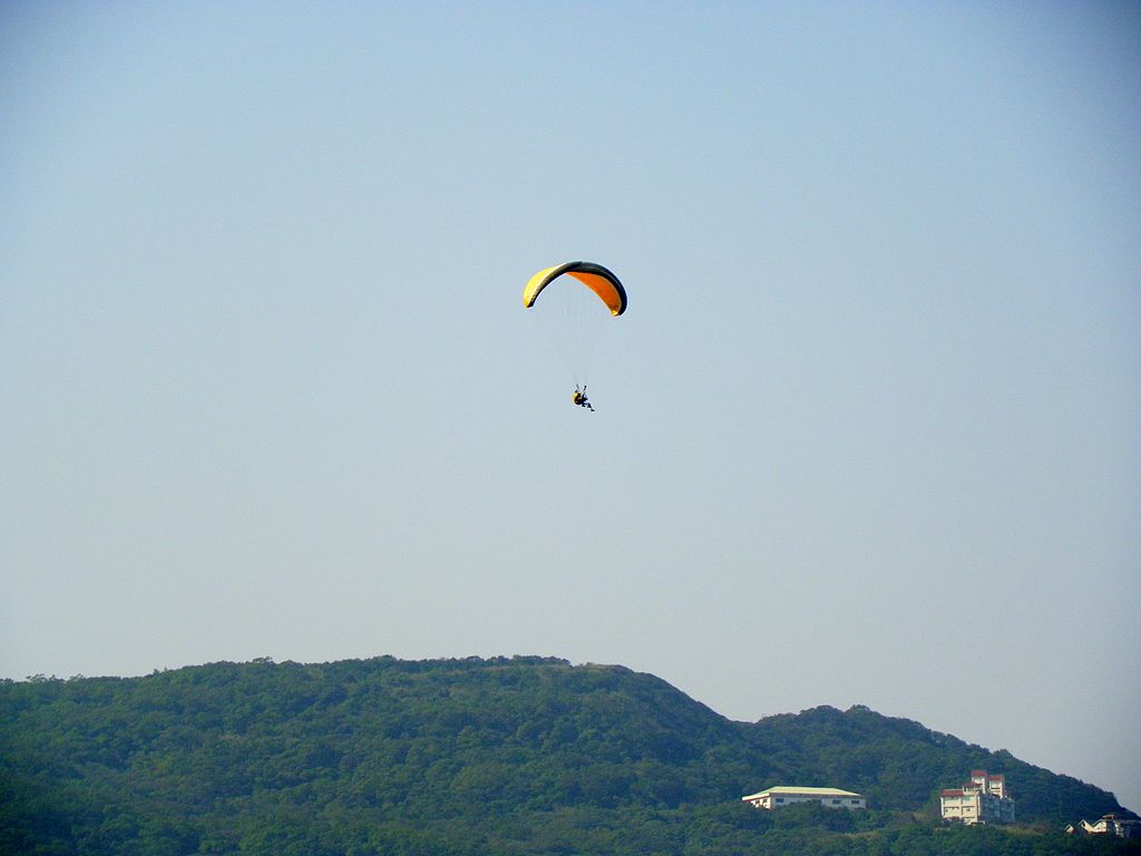 Paraglider in the air at Wanli District